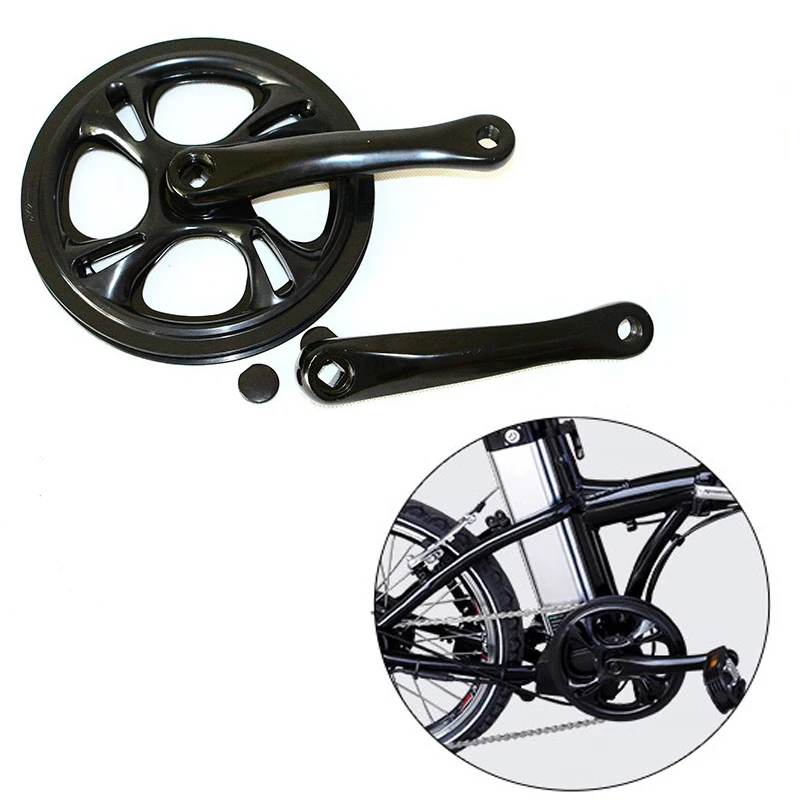 JS Велоспорт велосипед Crankset с защитным покрытием 48 T двухслойный сплав алюминиевый коленчатый набор черный белый MTB углеродная рукоятка BMX запчасти