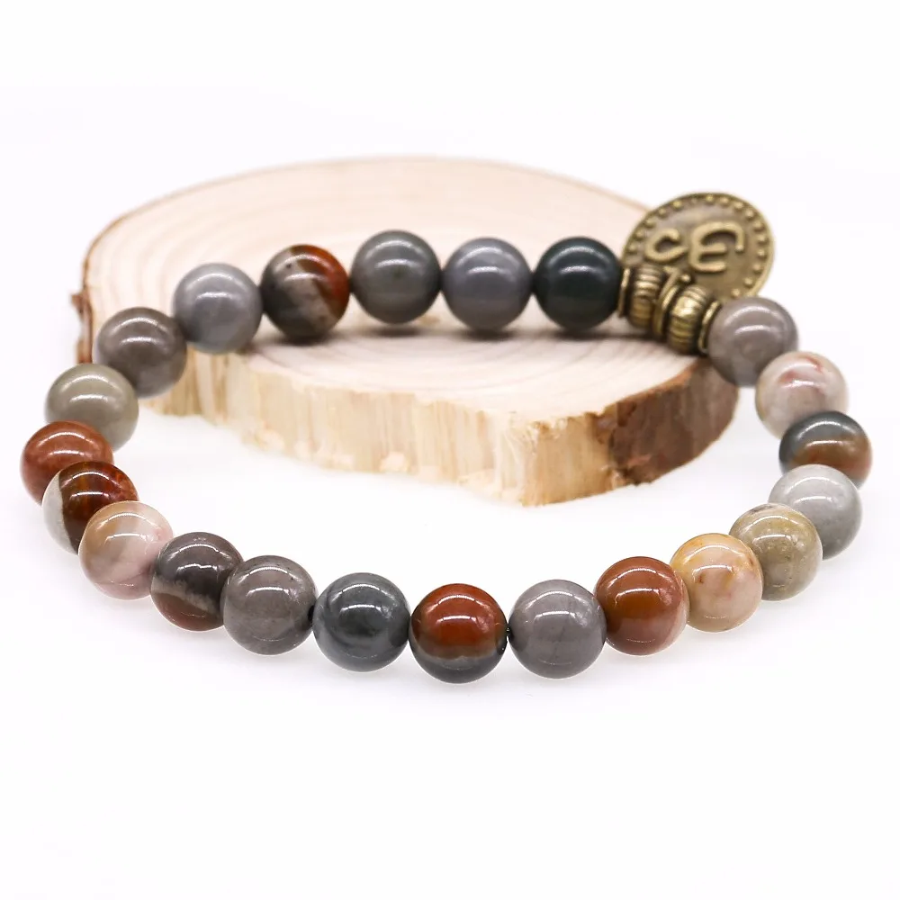 Браслеты из натуральной полихромной смолы для мужчин и женщин подвески меди в
