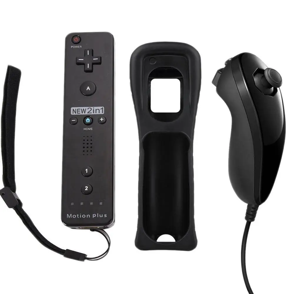 Option1 2 в 1 для nintendo wii Встроенный Motion Plus беспроводной пульт дистанционного управления Nunchuck Геймпад Джойстик видео игровые аксессуары - Цвет: Option1