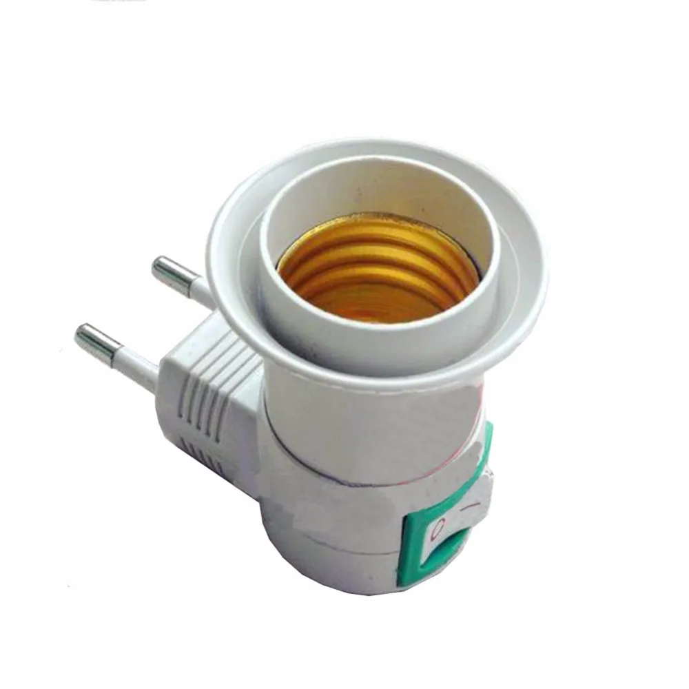 

E27 female socket to EU plug adapter with power on-off control switch
