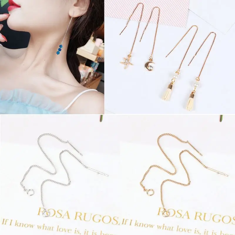 

DIY Ear Wire Thread With Jump Ring 3.5" Dangle Earring Connectors Jewelry Making