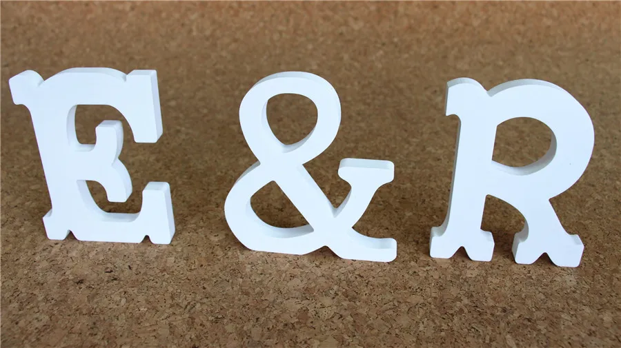 Новый стиль шрифт 12 см толстое Дерево Деревянный Белый Алфавит буквы и цифры