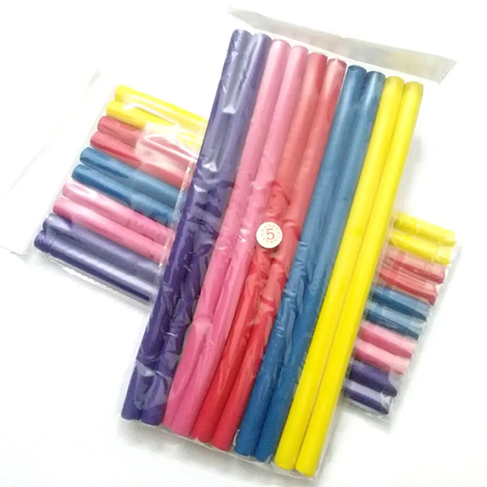 20 шт. Волос Керлинг Flexi Стержни Ролик Twist Бигуди Красочная Мягкая Пена Бенди Магия