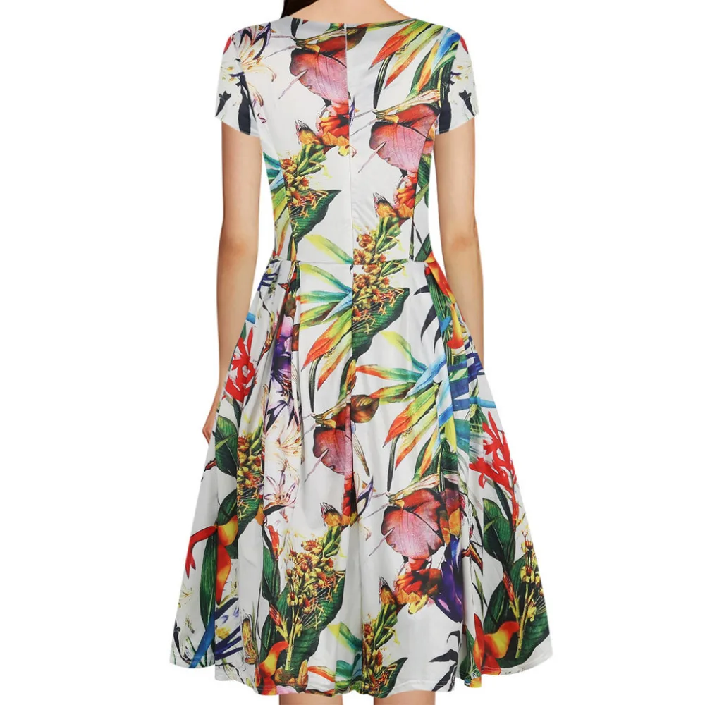 The Fashion Women's Summer Beach Sexy Printed Short Sleeve Dressesladies dresses sukienki damskievestidos verano | Женская одежда