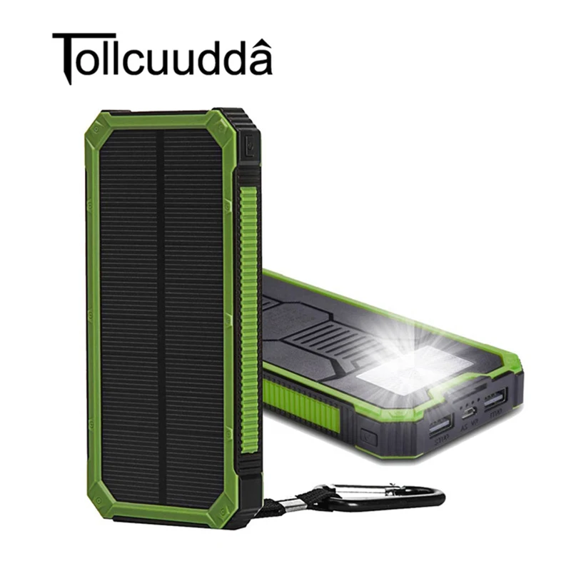 10000 мАч портативный солнечный внешний аккумулятор с светодиодный светильник