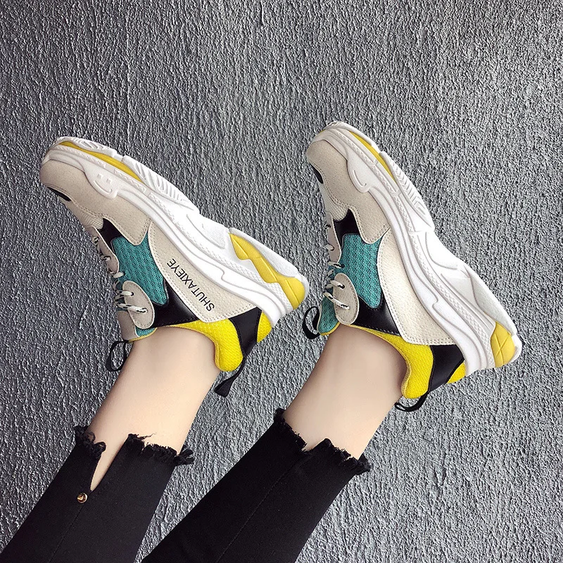 Женские повседневные туфли на платформе мягкая подошва высокие кроссовки