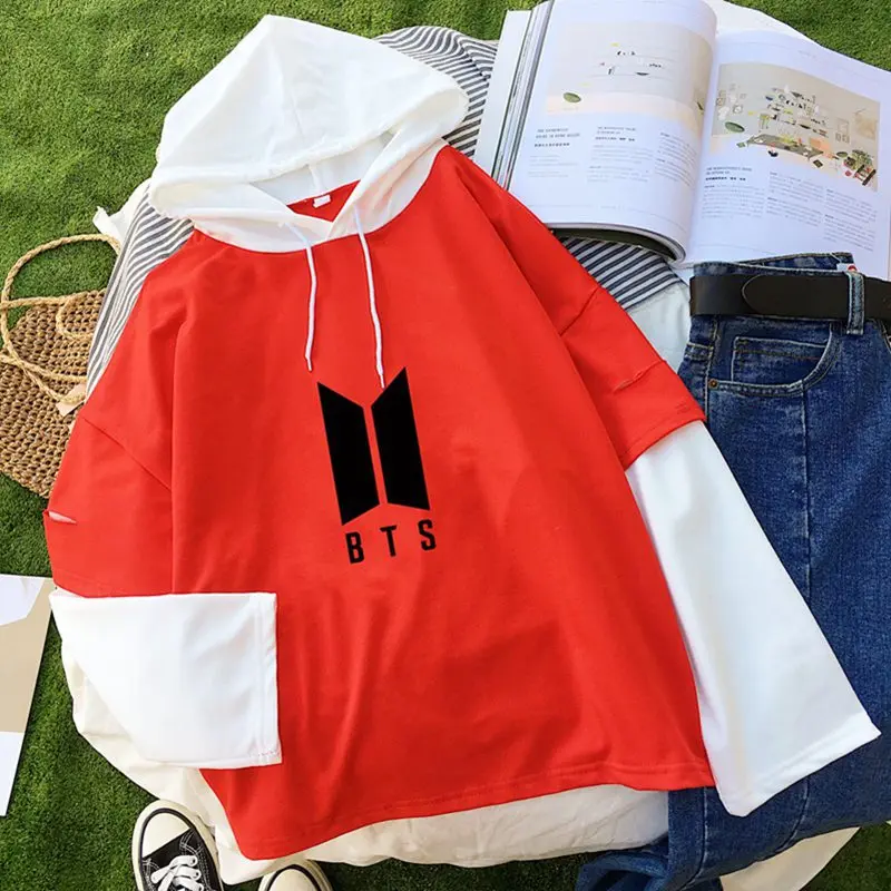 Bts bulletproof для подростков свитер с капюшоном шить цвет соответствующие пальто bts