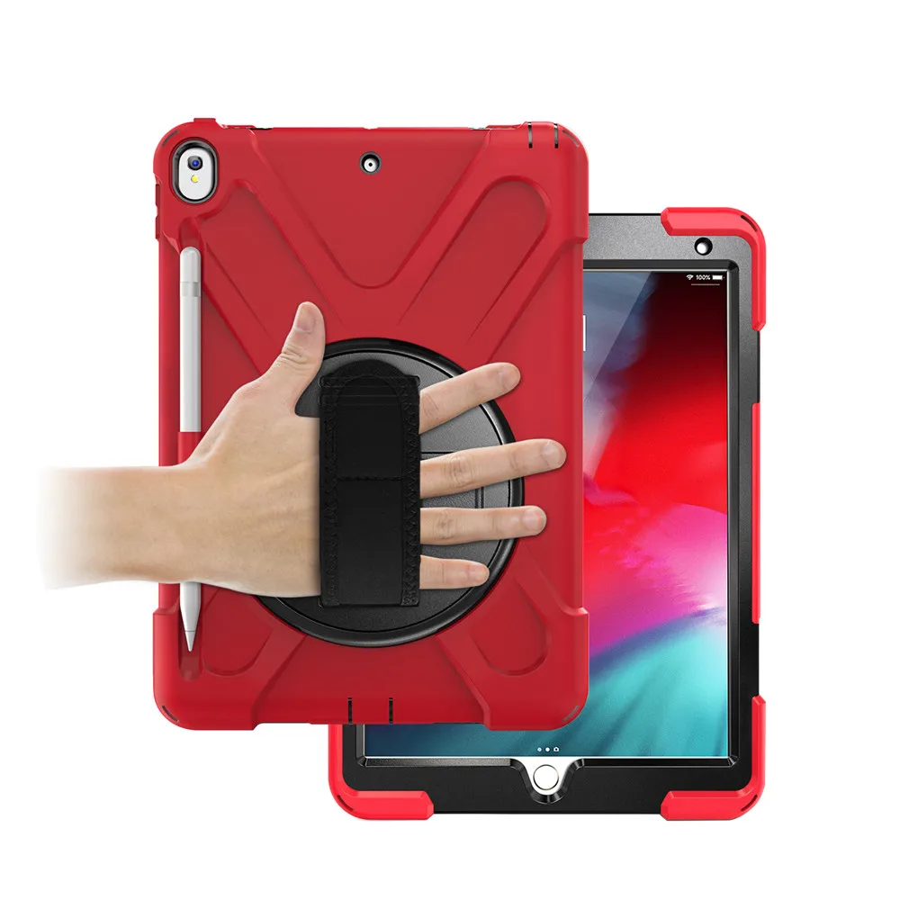 Red Сверхмощный Детский защитный чехол для Apple iPad Pro 10. ", ПК и силиконовая подставка для рук и плечевых ремней для планшетов Чехол для iPad Pro 10. 5" - Цвет: Red