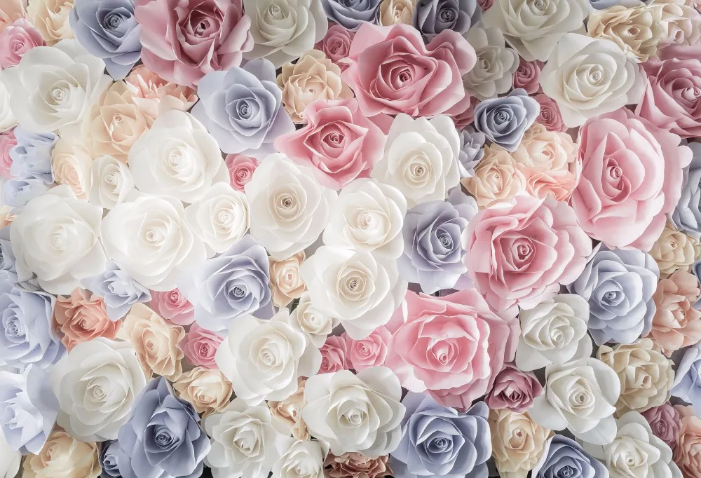 VinylBDS Valentines Day Backdrops 3D Paper Flower Backdrop Wedding Floral Background Children for Studio | Электроника
