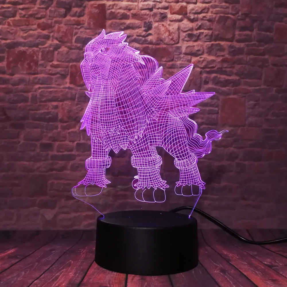 Покемон го фигурку Entei IR 7 Couleur ночник Usb стол Lampara декор для детей ребенок спящий