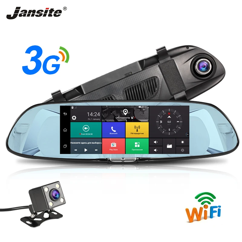 Jansite 3g 7 &quotсенсорный экран Dash Cam Android 5 0 Автомобильный видеорегистратор gps