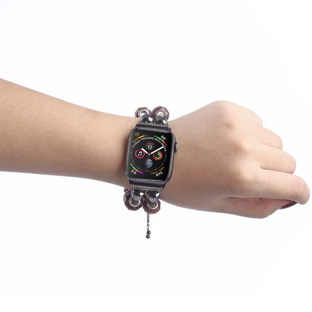 Роскошный ювелирный декоративный ремешок для apple watch, браслет с агатом и драгоценным камнем для iWatch 38 мм 42 мм 40 мм 44 мм Серия 1 2 3 4