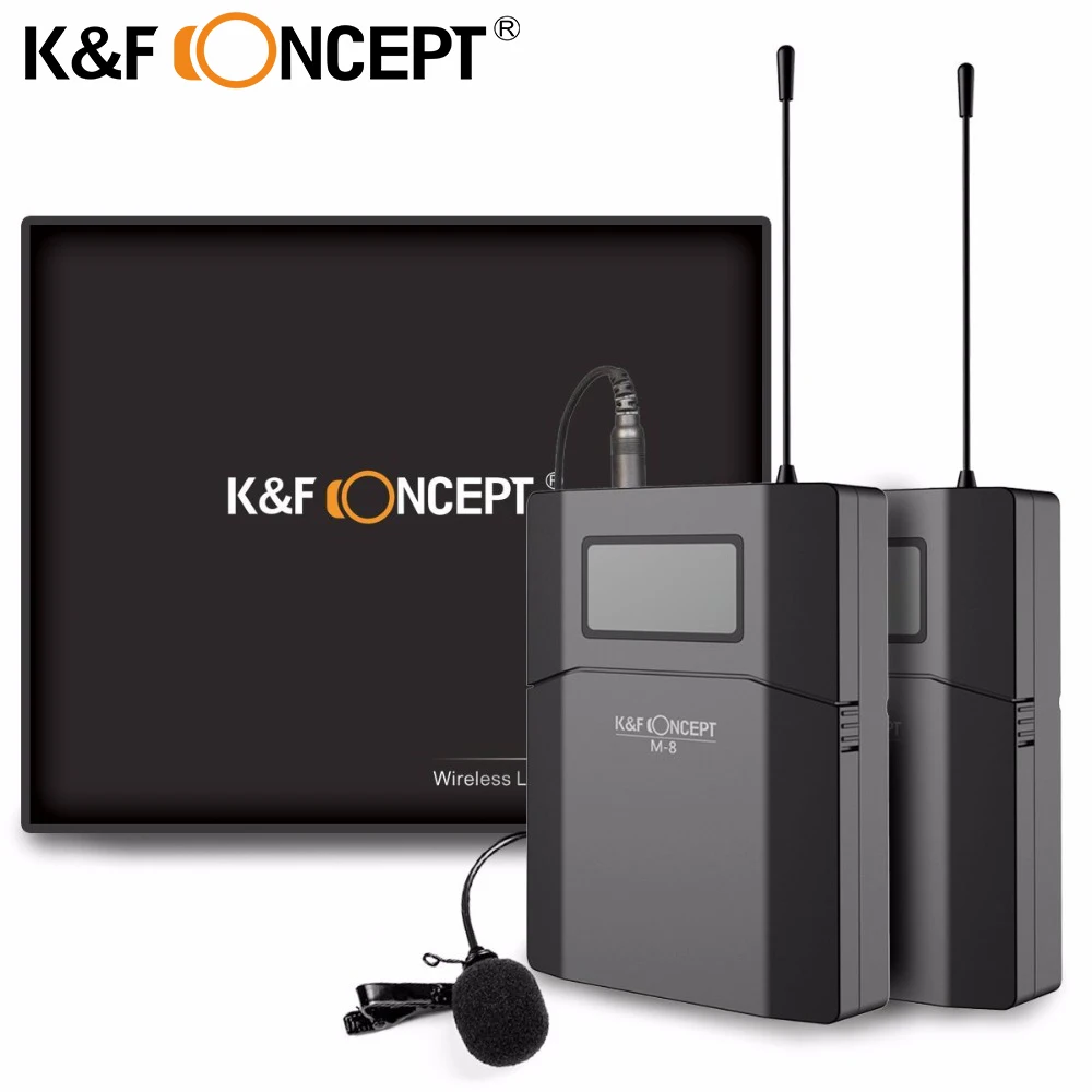 K & F CONCEPT 70M микрофон для камеры беспроводной петличный приемник + передатчик