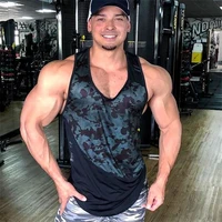 brand gyms clothing singlet tank top men fitness stringer vest camouflage stitching bodybuilding sleeveless shirt muscle tanktop
