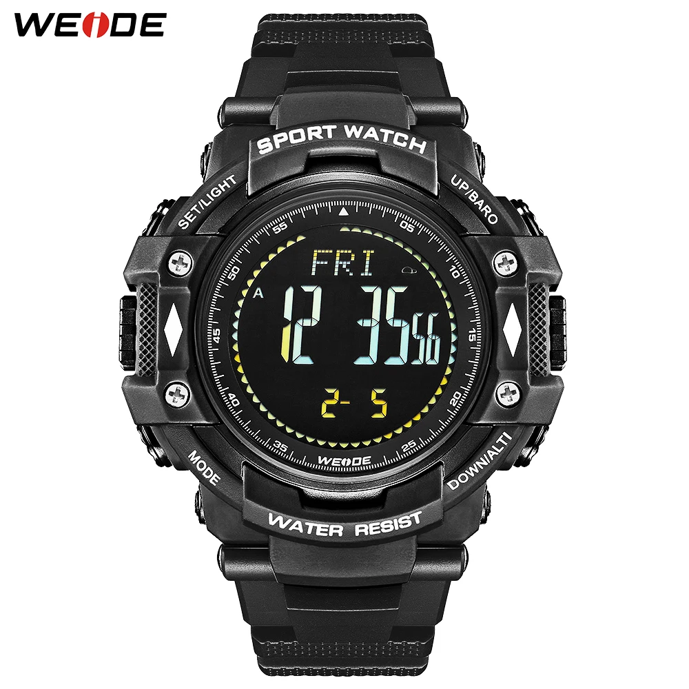 WEIDE Sports Military Fashion 50 Bar Water Resistant Electronic Digital Clock Alarm Back Light PU Strap Black Wrist Watch Hour | Наручные