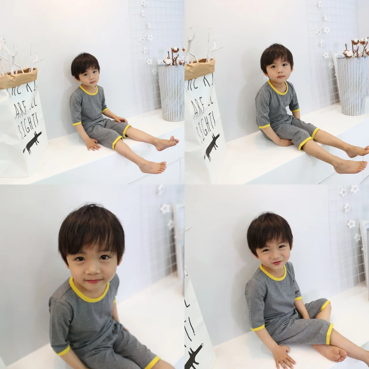 Children Boys Girl Cotton Pajamas Set Kids Clothing 15 Years Summer Thin Baby Clothes 12M 18M 24M 2 3 4 5 6 7 8 9 10 11 12 13 14 | Детская