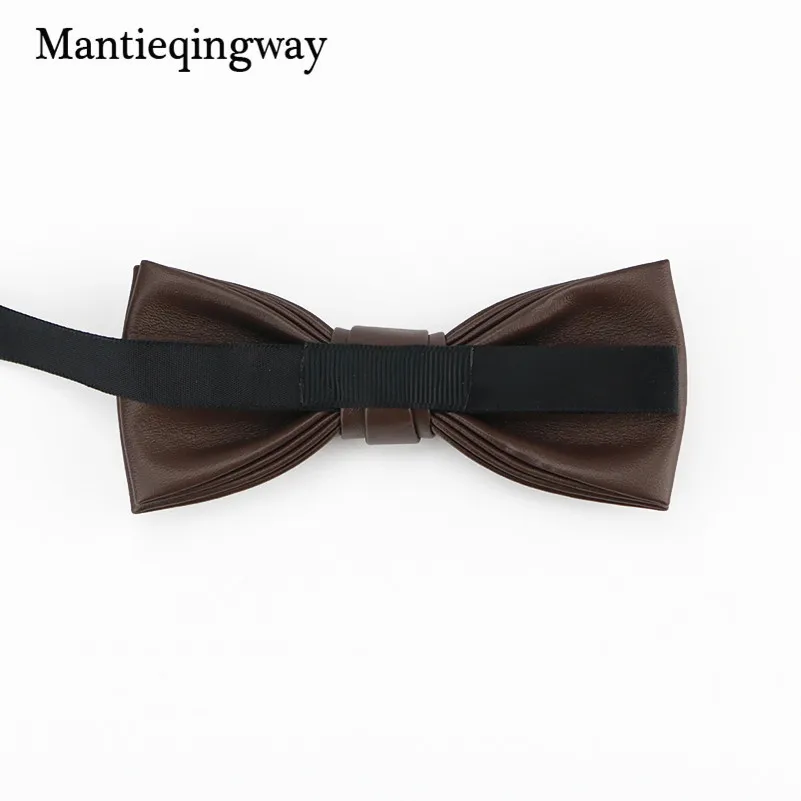 Mantieqingway строгая Деловая одежда костюм галстук-бабочка для мужчин s PU кожаный