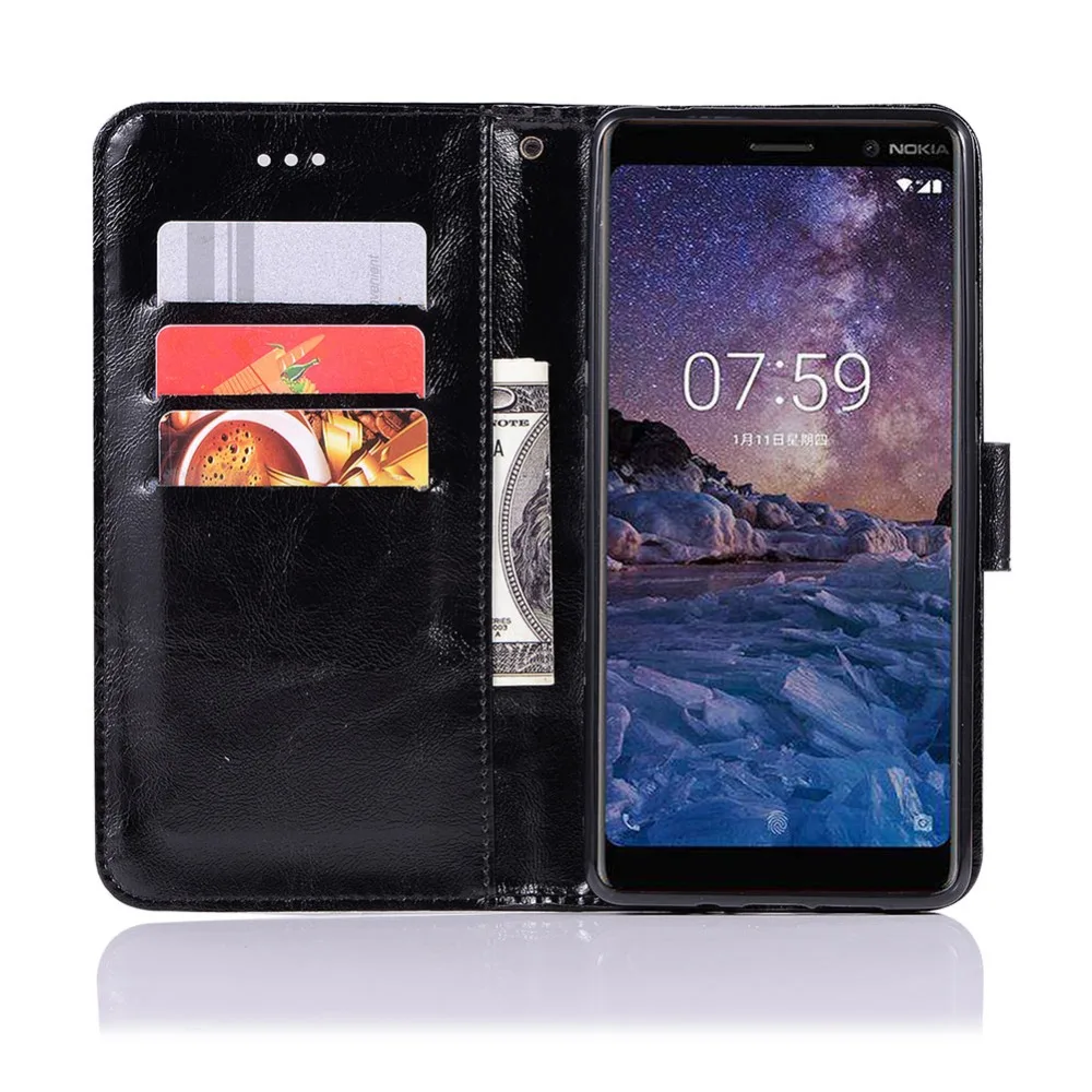 Флип-чехол YeeSite для Nokia 7 Plus роскошный чехол-кошелек из ТПУ и искусственной кожи