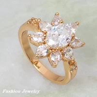 new 2021 graceful wholesale fashion jewelry white cubic zirconia gold flower rings women size 5 5 5 75 6 6 5 7 5 r352