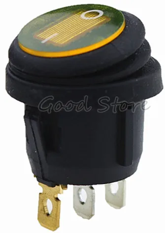 Цвет: желтый 1 шт ВКЛ-ВЫКЛ KCD1-2 3Pin 12V 220V зеленый красный синий желтый круглый лодочный автомобильный рокер водонепроницаемый переключатель светильник - Цвет: Цвет: желтый
