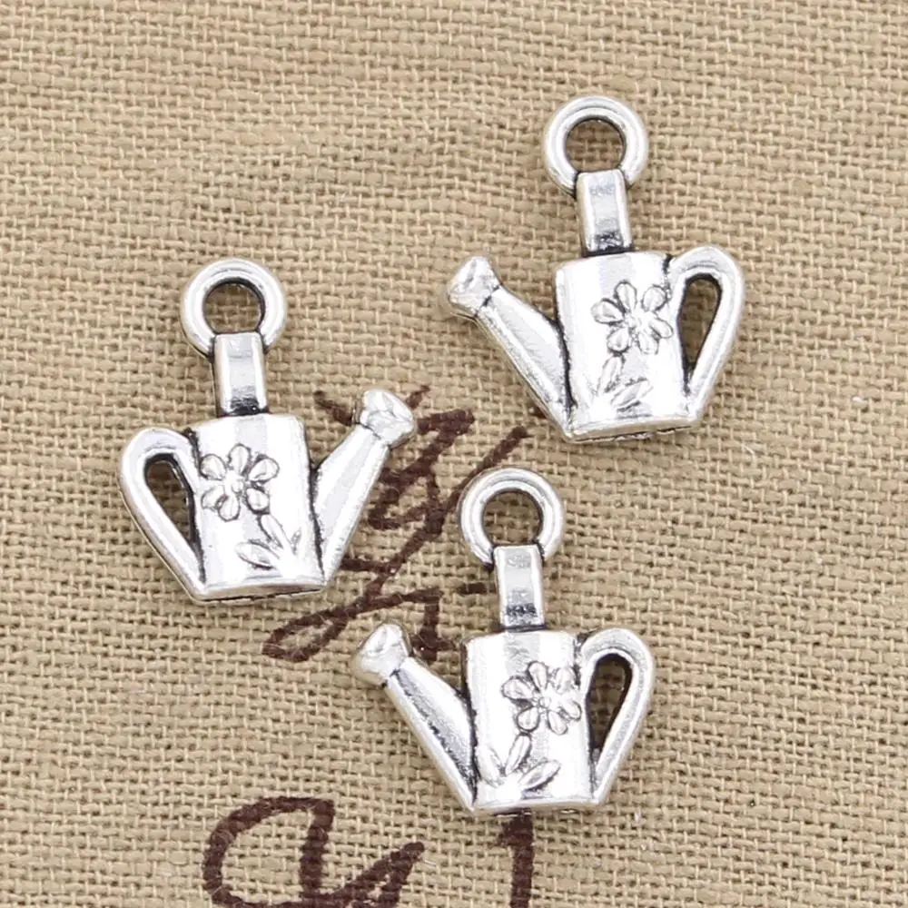 

15pcs Charms Watering Can Gardening 18x15mm Antique Silver Color Pendants Making DIY Handmade Tibetan Silver Color Jewelry