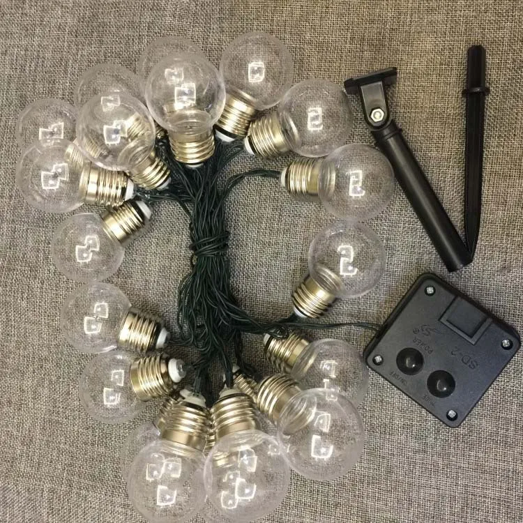 transparent bulb Ретро светодиодный открытый шар гирлянды лампы белый винтажный солнечный свет для украшения сада Рождество год лампа Декор - Испускаемый цвет: transparent bulb