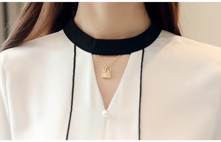 Новинка 2018 осенняя модная женская блузка одежда для работы шифоновая рубашка в