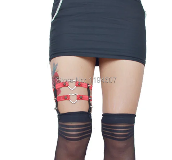 Новый список Сексуальные облегающие красные подвязки панк новые городские