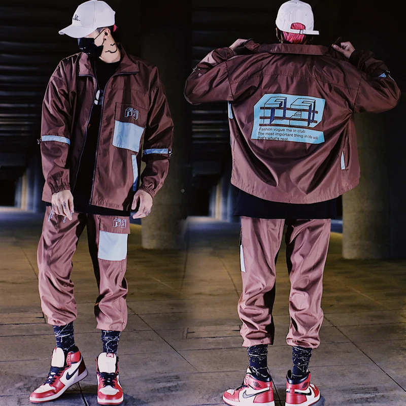 Мужской спортивный костюм комплект из 2 предметов мужская куртка в стиле пэчворк