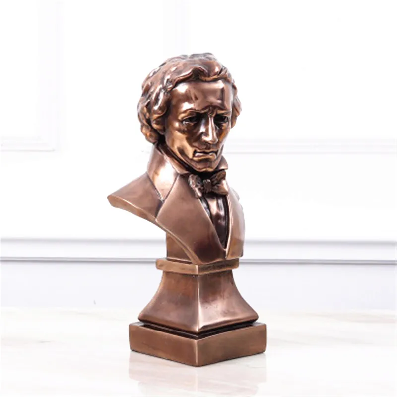 

Figures Statue Fryderyk Franciszek Chopin Franz Peter Schubert Head Portra European Style Home Furnishing Articles G1011