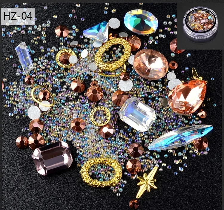 1 коробка украшения для ногтей Алмазная форма ювелирных изделий прозрачный