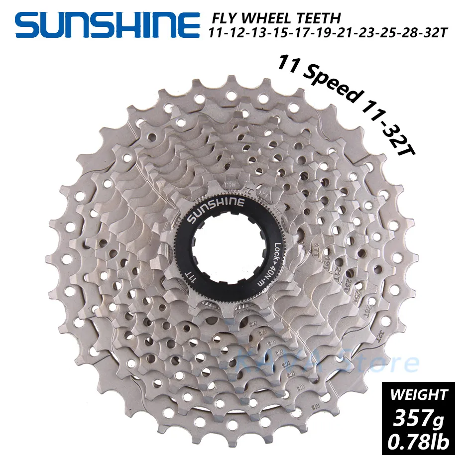 SUNSHINE дорожный велосипед свободного хода 11-25/28/32/36T для велосипедной Сталь 8/9/10/11S скоростная кассета свободного хода велосипеда для Запчасти Shimano SRAM - Цвет: 11 speed 11-32T