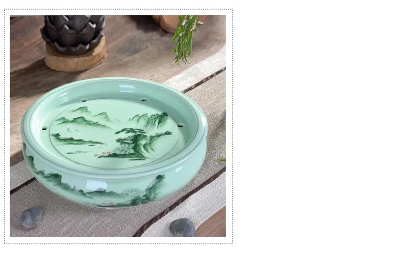 8 шт./лот Китайский Longquan Celadon чайный набор кунг-фу ручная роспись пейзаж узор чайная посуда для напитков керамика чай аксессуары Подарки