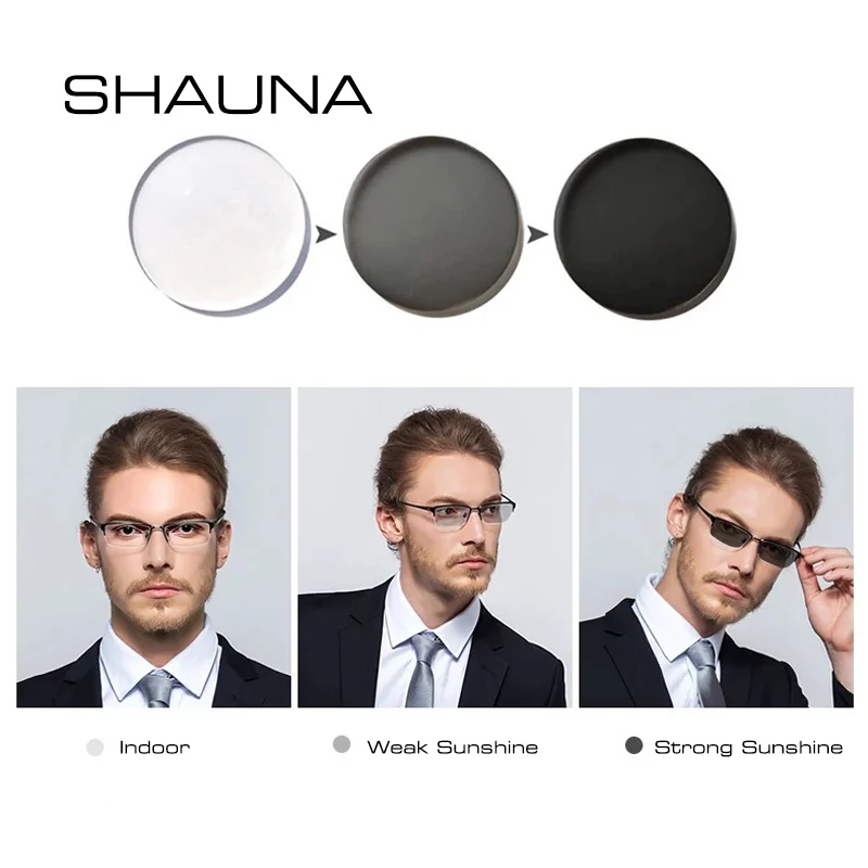 SHAUNA 1,56 рецепт CR-39 смолы обесцвечивание очки линзы близорукость дальнозоркость, оптические линзы объектив светильник-чувствительный