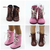 1 pair shoes for 18 inch doll toy mini doll shoes with lace for 43cm baby doll boots dolls sneackers accessories hot sale 7 cm