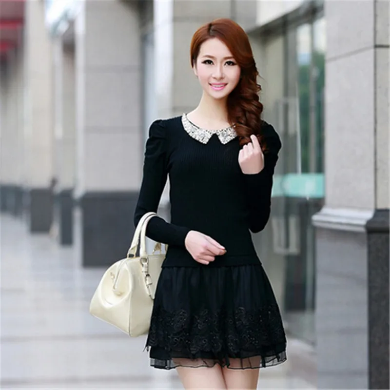 Женское платье свитер ASLTW повседневное облегающее с длинным рукавом и