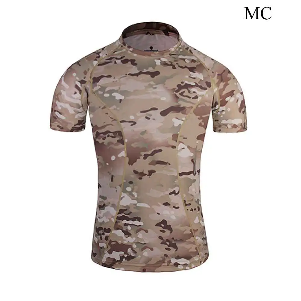Emersongear, облегающая кожа, базовый слой, камуфляжные рубашки для бега, дышащая футболка с коротким рукавом, Боевая Camoflauge рубашка EM8605"