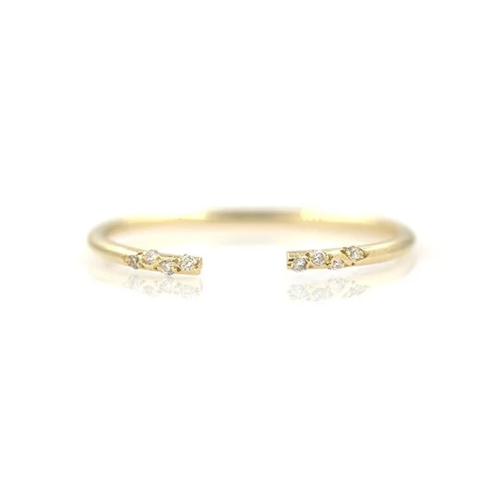 Минималистичный стиль универсальное 18k Золотое кольцо с шипами стекируемые