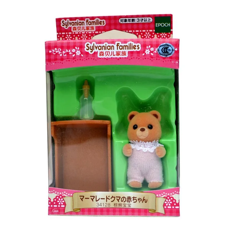 Sylvanian Families Brown Bear Baby w/Bottle Dollhouse Animal Furry Toy Figures Girl Gift New 34128 | Игрушки и хобби