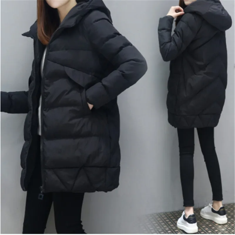 2018 New Fashion Winter jackets and coat Down Jacket Hooded Cotton Fur Collar Women Warm Outwear Plus Size | Женская одежда