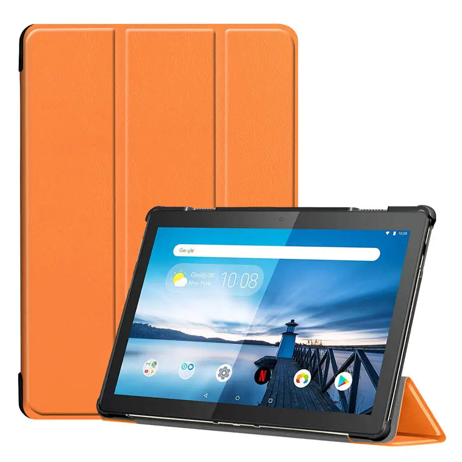 Магнитный чехол из искусственной кожи для lenovo Tab M10 TB-X605F TB-X605L 10,", чехол для планшета с бесплатной защитой экрана+ стилус