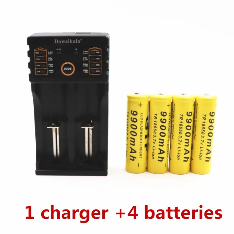 4 Батарея 9900 MAH 3,7 V 18650 bateras de iones de LiTiO linterna recargable envo+ cargador 1 unidades - Цвет: 4