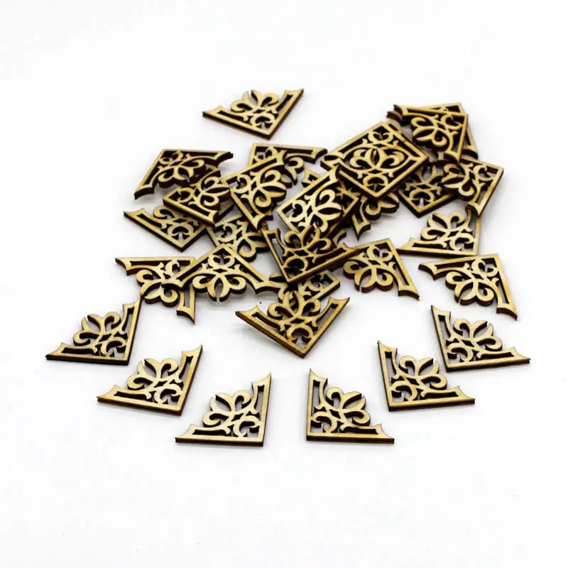 

50Pcs Natural Rustic Floral Edge Wood Chips Embellishments diy craft supplies Wedding Party Home Decor manualidades Ornament
