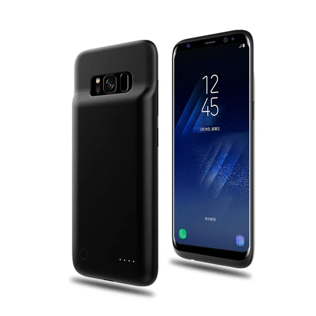 KQJYS ультра тонкий магнитный чехол для зарядного устройства 4000 мАч для samsung Galaxy S8 S8 Plus чехол для резервного питания - Цвет: Black   For  S8