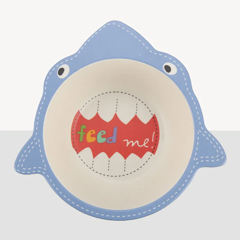 Shark Новорожденное детское питание малыша бамбуковая чаша Фиби для обеда ужина потребление пищи Детские тарелки Дети Кормление посуда - Цвет: Shark