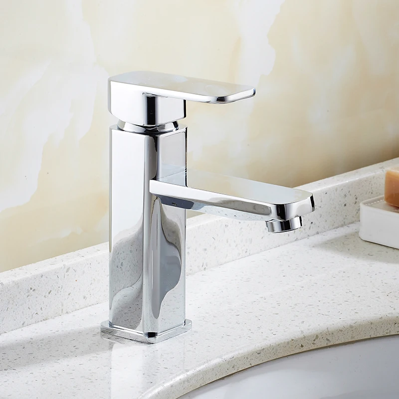 Бесплатная доставка латунный квадратный смеситель для раковины кран горячей и