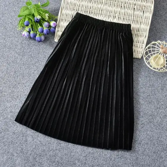 black Rlyaeiz/Новинка года, Весенняя юбка для девочек, модные детские юбки, Детские однотонные Длинные Юбки принцессы вечерние Праздничная юбка для детей возрастом от 2 до 8 лет - Цвет: black