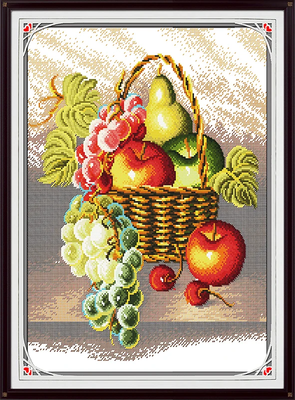 

Fruit basket(2) cross stitch kit Pattern printed on canvas DMC count 18 14ct 11ct print embroidery set DIY handmade needlework