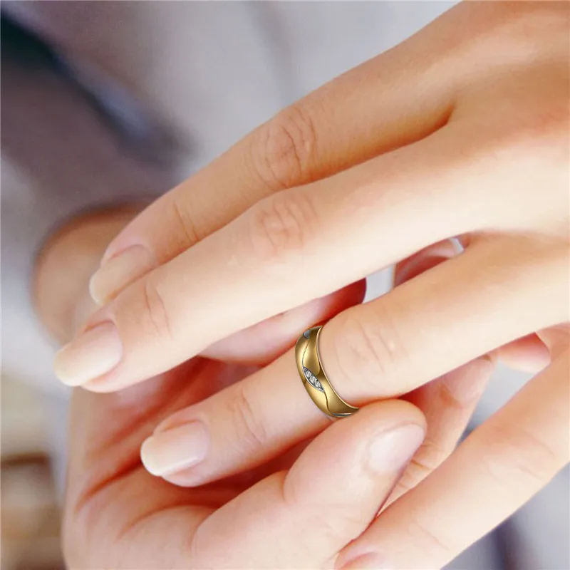 Boniskiss Wedding Ring For Women/Men Gold Color Love Engagement Couple Stainless Steel Lovers Jewelry New Anniversary Gift | Украшения и