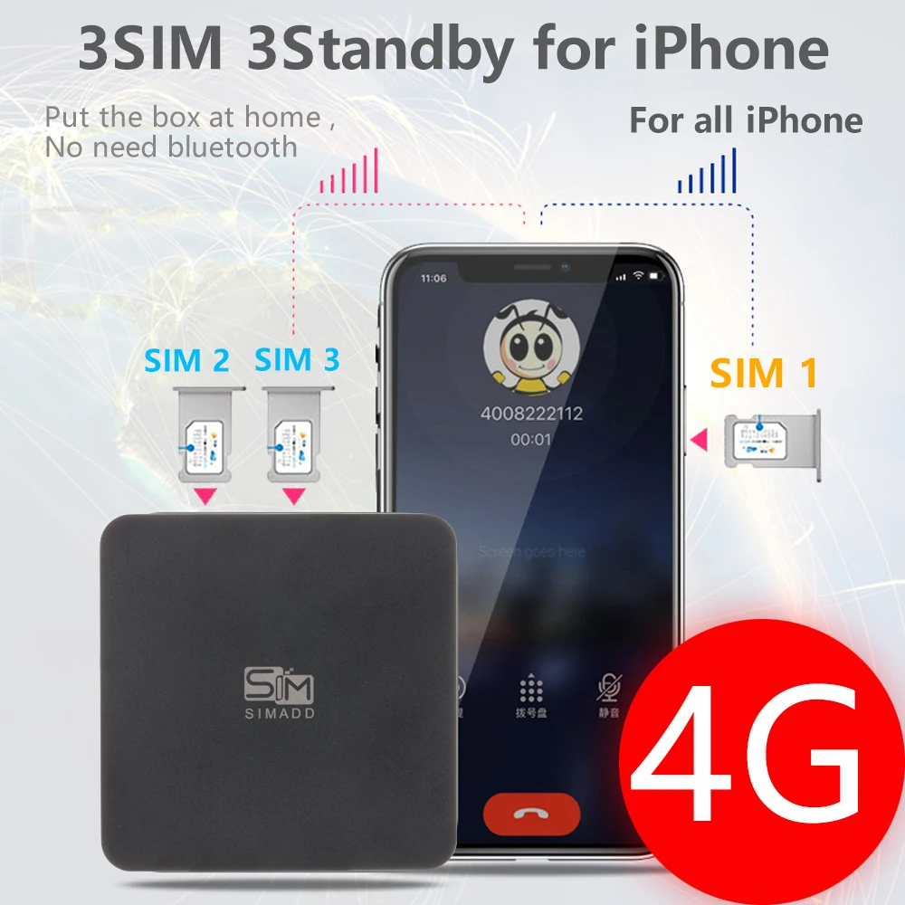 В режиме ожидания 3 SIM активация онлайн в то же время iShere ADD для i телефона 6/7/8/X Android